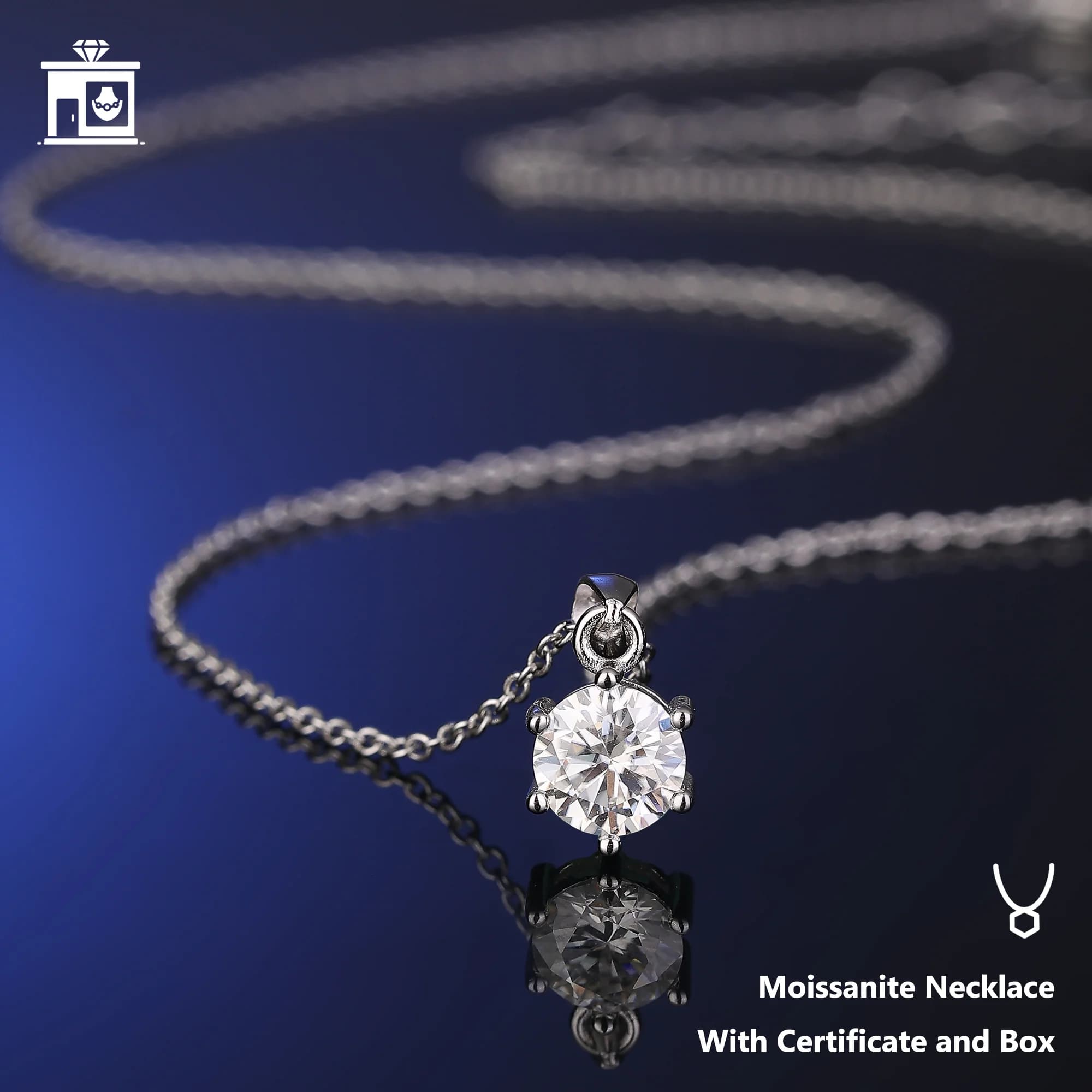 S925 Sterling Silver High Jewellery 100% Moissanite Pendant Necklace D Colour with GRA Certificate for Ladies' Wedding, Party