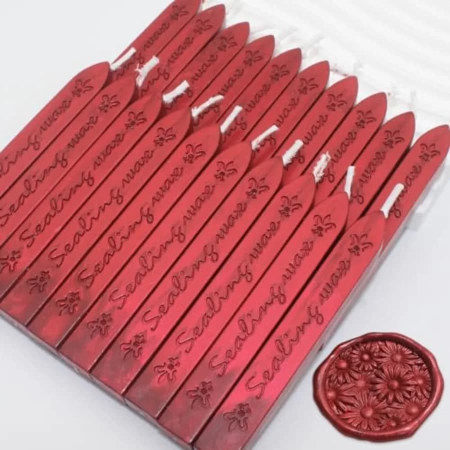 Wax Seal Sticks - 10pcs Vintage Sealing Wax Sticks with Wicks for Stamp Seals, Antique Wax for Wedding Invitation Craft and Gif