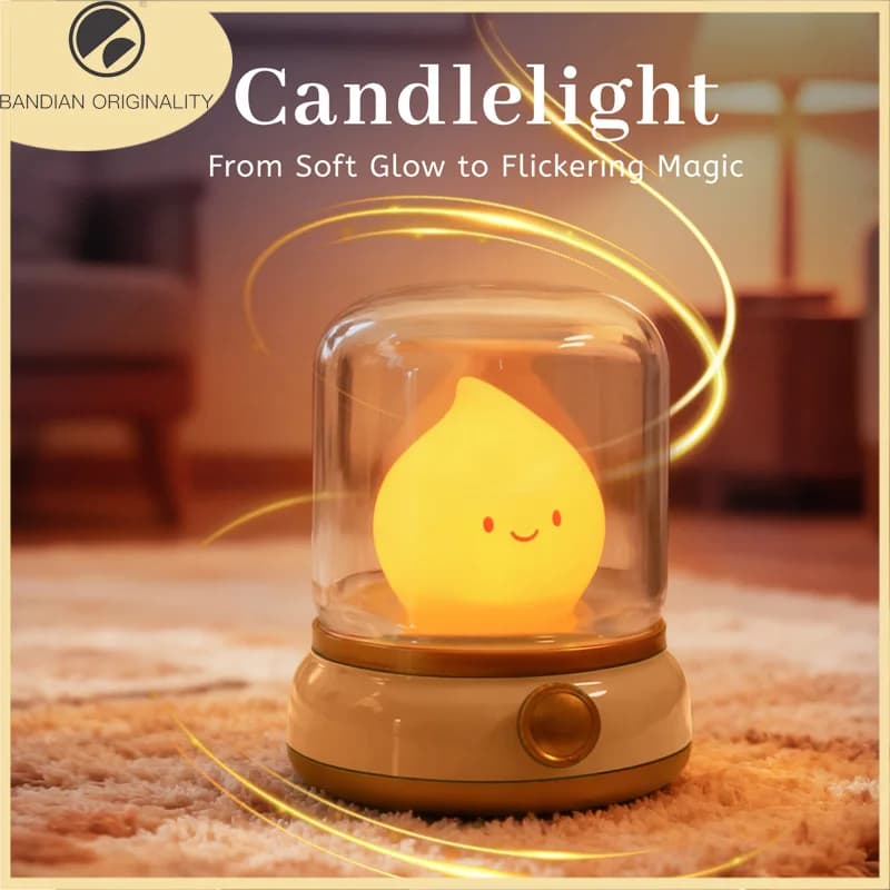 Mini Desktop LED Cute Night Lamp Creative USB Portable Rechargeable Cartoon Table Lamp for Coffee Bar Home Decor Hotel Bedroom