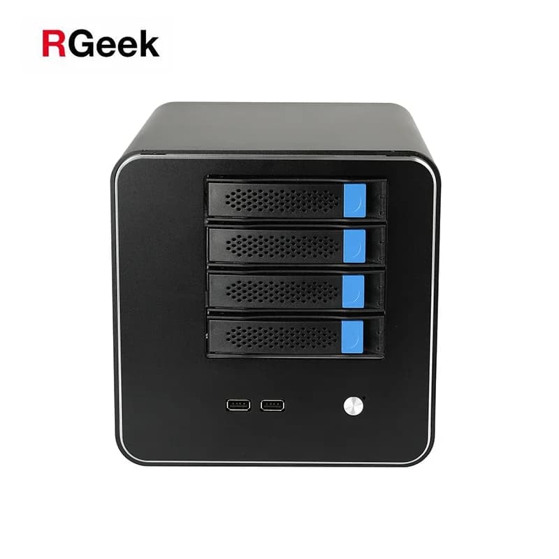 RGeek NAS 4 Bay Storage Server NAS Case Aluminum Alloy with Hot Swap Network Enclosure Server Chassis