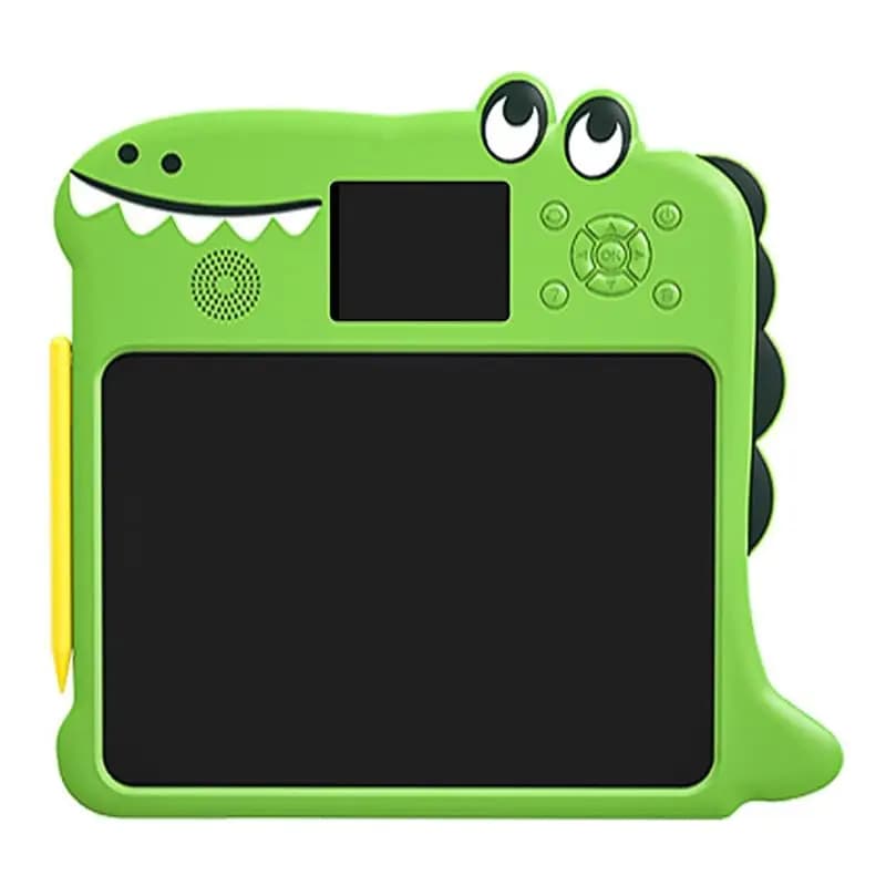 AS96-Reusable Electronic Writing Pad LCD Doodle Board Tablet Dinosaur Shaped Color Drawing Learning Screen Sound Enabled