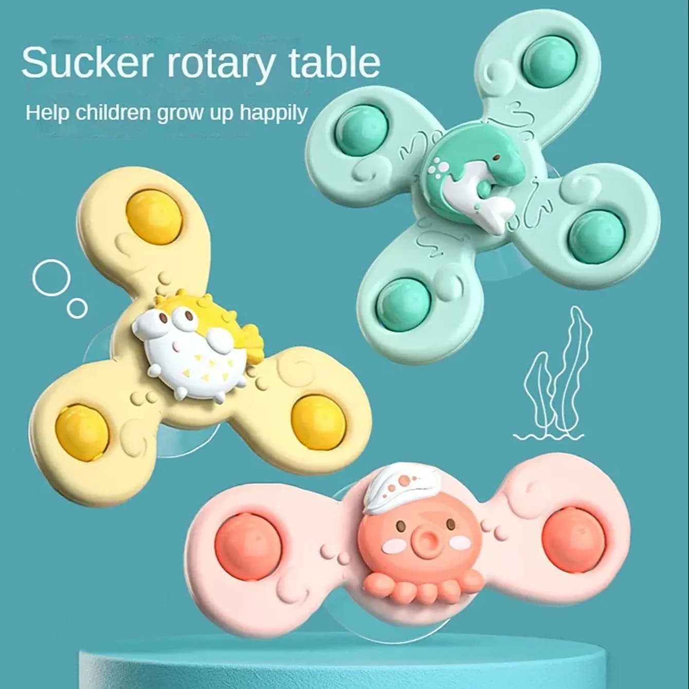 1 pz/3 pz/oceano giocattoli da bagno per bambini divertenti ventose da bagno ventose rotanti cartone animato sonaglio uneasy bambini giocattolo educativo ragazzo regalo