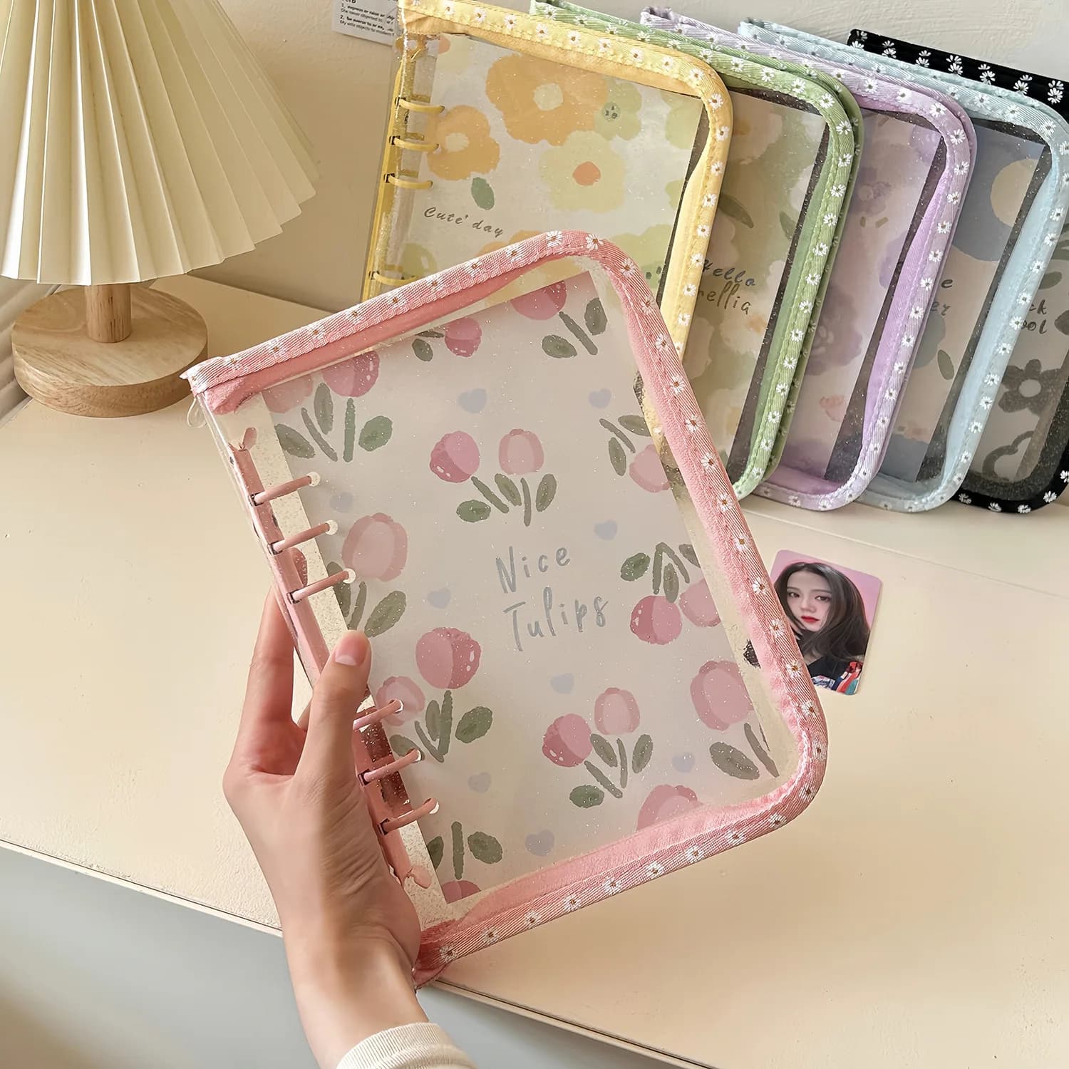 Raccoglitore A6 con cerniera margherita colorata, collezione di carte fotografiche, libro, cartoline, organizer, diario, quaderno, cancelleria scolastica