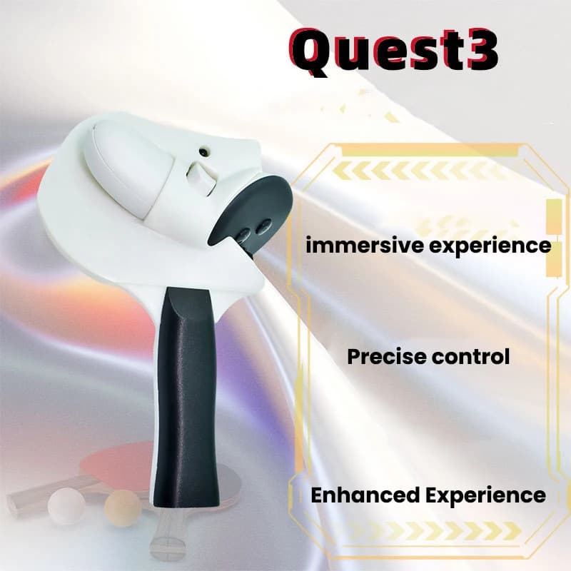 Impugnatura per Meta Quest 3, Adattatore per Controller a Forma di Racchetta da Ping Pong, Accessori VR Migliorati per Giochi