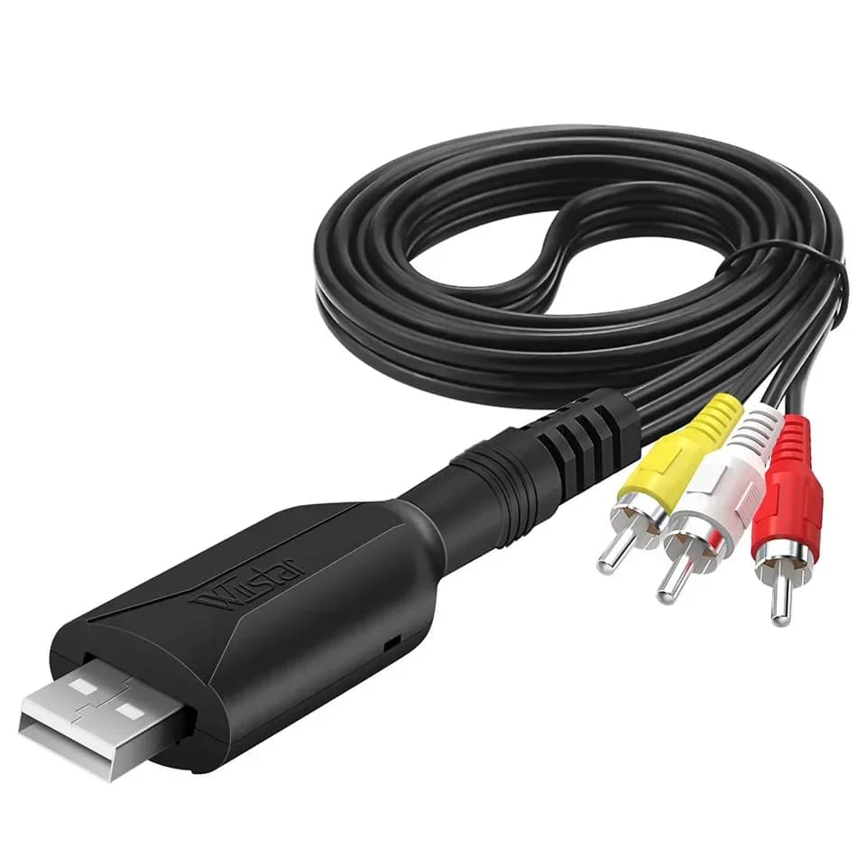 Audio capture card from USB 2.0 to AV/RCA Converts CD tapes, old analog music, analog audio cards in digital audio for Mac Windows 7