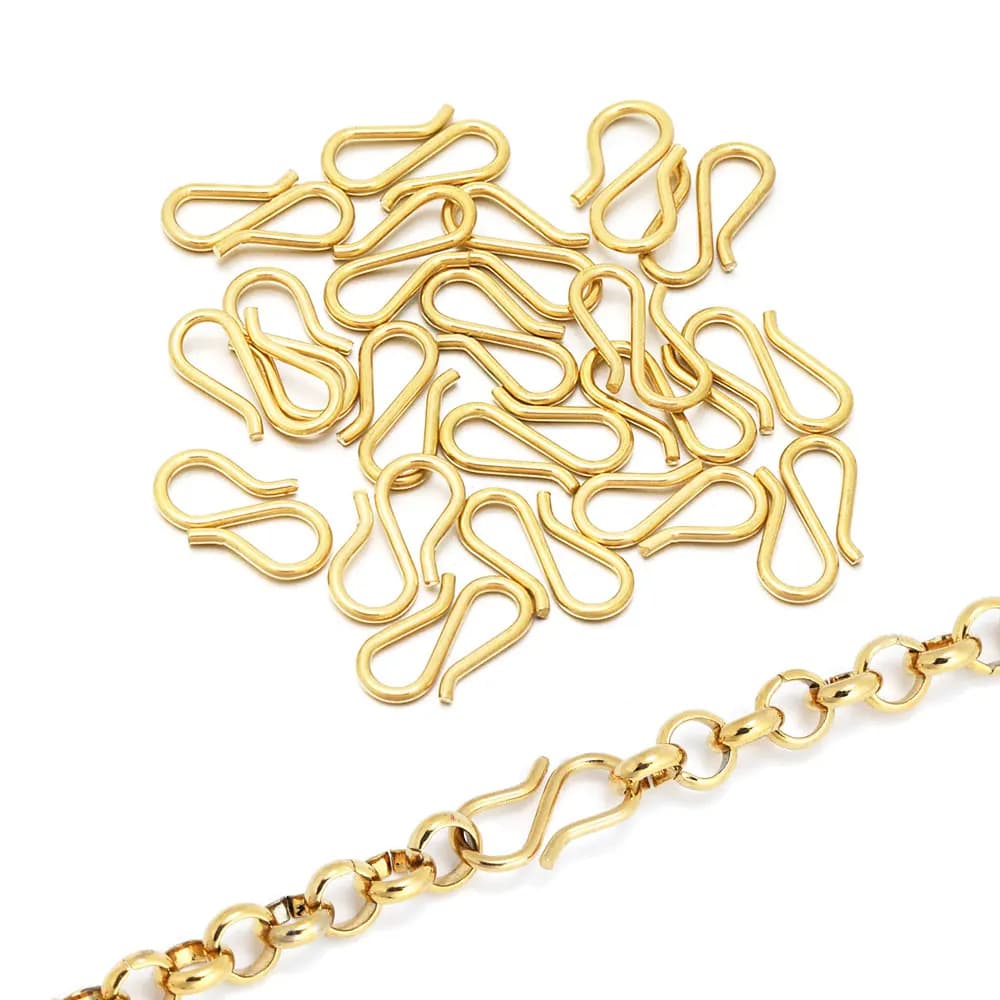 20Pcs Stainless Steel S Shape Clasps Hooks End Clasps Connector for DIY Necklace Jewelry Making Supplies Wholesale