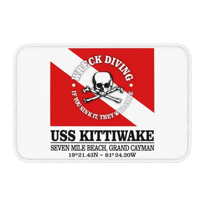 USS Kittiwake Scuba Diving Porta Anteriore Zerbino Antiscivolo Esterno Impermeabile Diver Dive Flag Zerbino Soggiorno Ingresso Tappeto Tappeto
