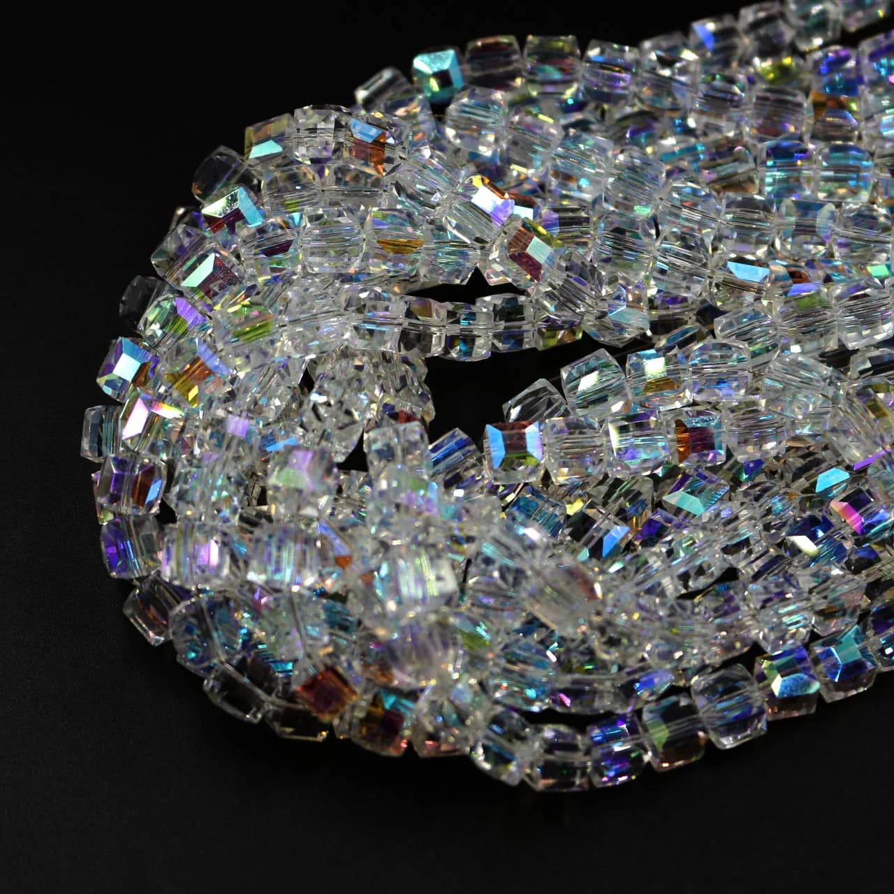 2 3 4 6 8 10mm Faceted Crystal Square Spacer Beads for DIY Handmade Bracelets Necklaces Earrings Fashion Jewelry Accessories