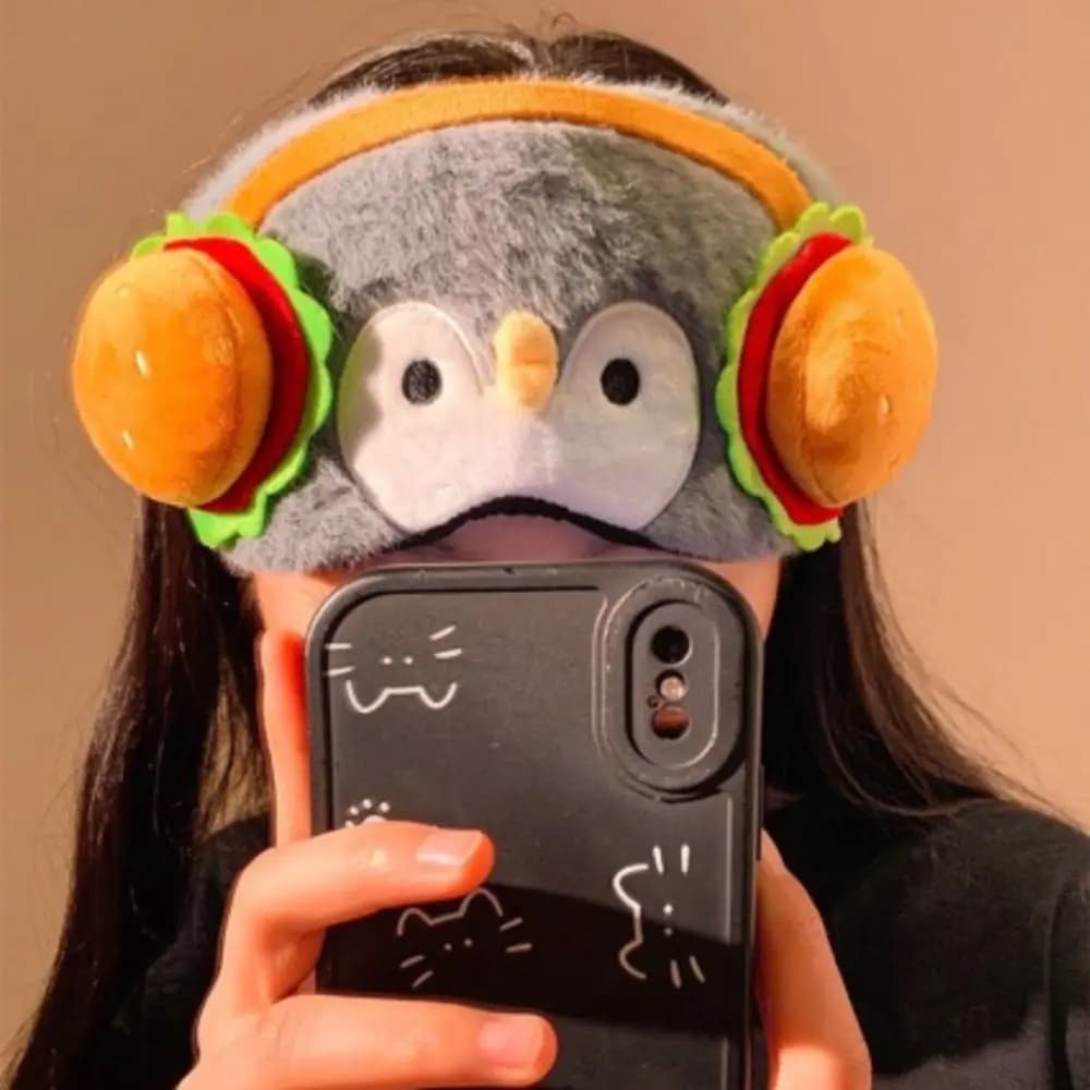 Lovely Cartoon Sleep Eye Mask Penguin Soft 3D Eye Mask Breathable Shading Skin-friendly Sleeping Eye Cover Dream Night