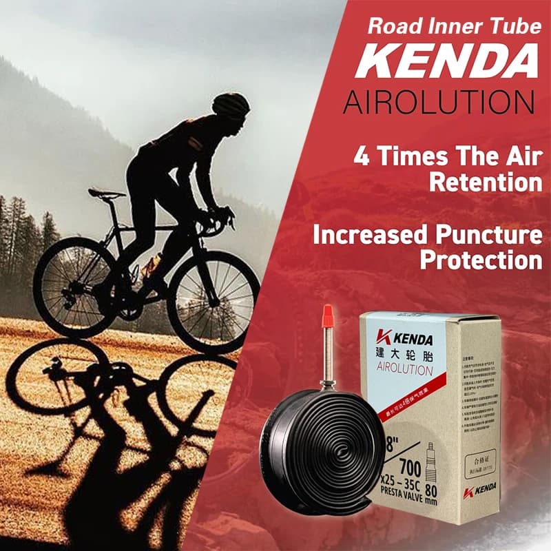 1PCS KENDA Airolution Bicycle Tire Inner Tube 700C 25-35C Wheel Tires 60/80mm French Valve Schrader Presta Valves Road bike