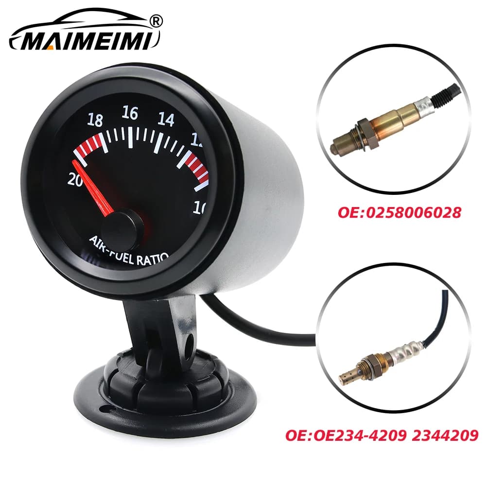 52 millimetri Aria Carburante Rapporto Calibro Digitale AFR Display freccia O2 Sensore di Ossigeno 0258006028 Accessori Auto Retroilluminazione A LED Per Auto 12V