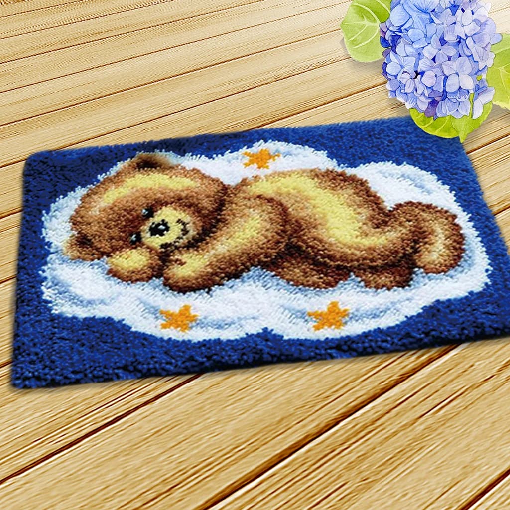 Fa-da-Te Kit for Bearing, Carpet Embroidery, Bearing, 50x40cm Carpet with Hook