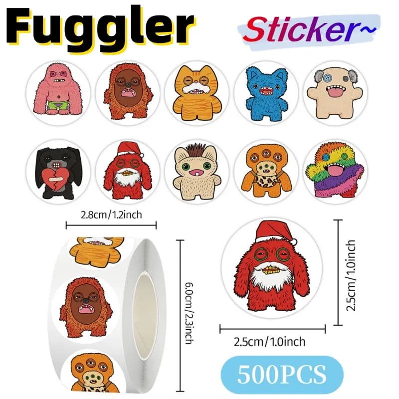New Fuggler two-dimensional roll stickers animation peripheral handbook tape stationery desktop high-value decorative stickers