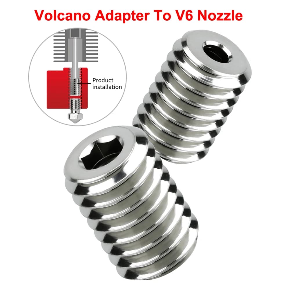 Blocco riscaldatore vulcano per ugelli V6 Adattatori vulcano Ugello ad alto flusso in rame compatibile CHC PRO CHCB-V Parte di ricambio per stampante 3D