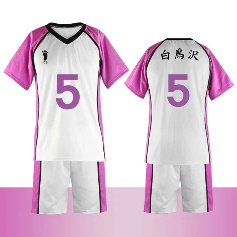 Anime Haikyuu Costume Cosplay Shiratorizawa High School Sportswear Pallavolo Club Jersey Uniforme Tendou Satori T-shirt Set completo