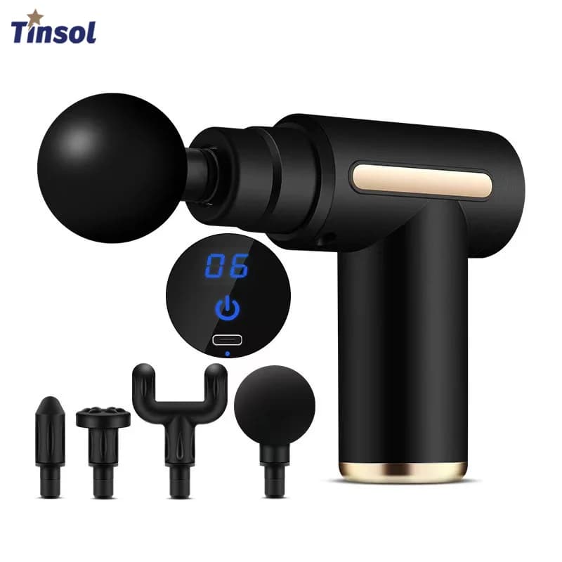 Tinsol New Portable Fascia Gun 6-Level Intensity Deep Tissue Massage Compact Mini Massage Device Suitable for Whole Body Use