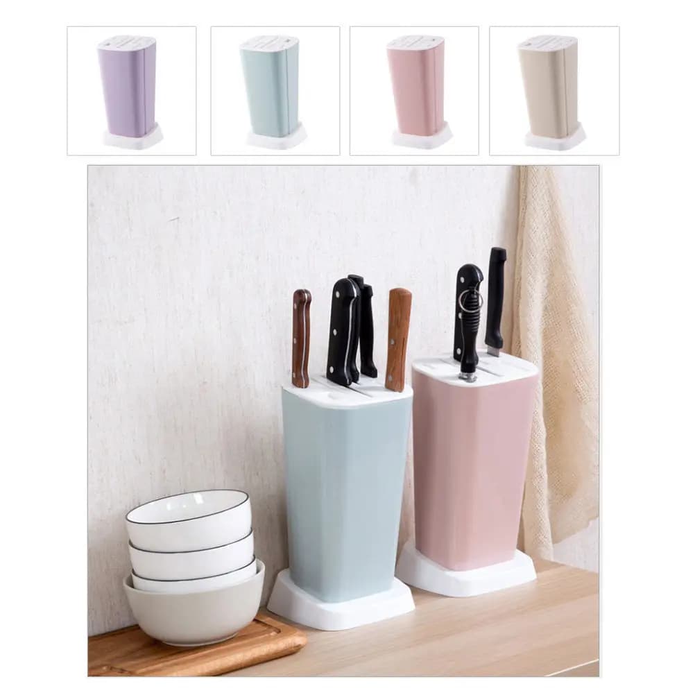 Portacoltelli da Cucina Creativo in PP, Stile Nordico, Multi-Scomparto, Girevole, Drenabile, Staccabile, per Tutti i Tipi di Coltelli