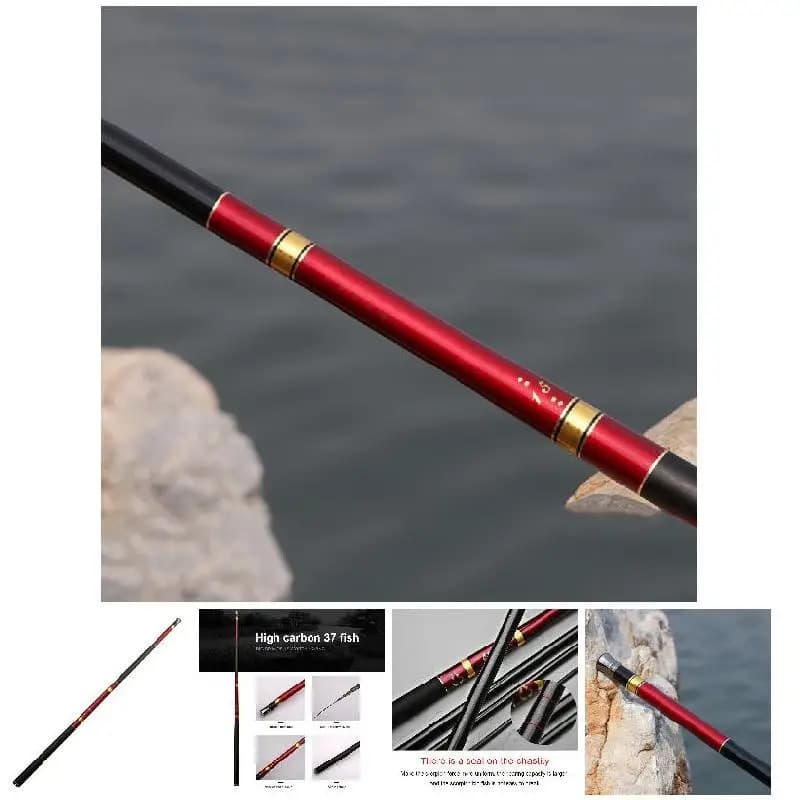 Canna da pesca telescopica portatile in fibra di carbonio 2.7-7.2M Attrezzatura da pesca a mano Canna da flusso fluviale