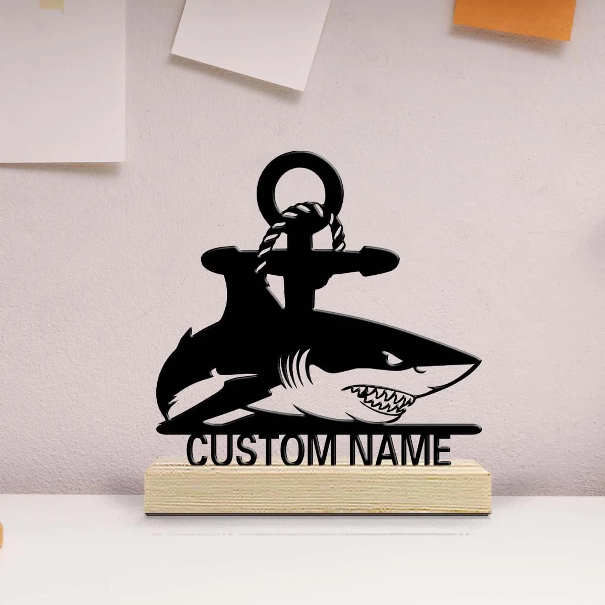 1pc Personalized Metal Artwork Customizable Content Equipped with Wooden Base Bar Decoration, Holiday Gifts