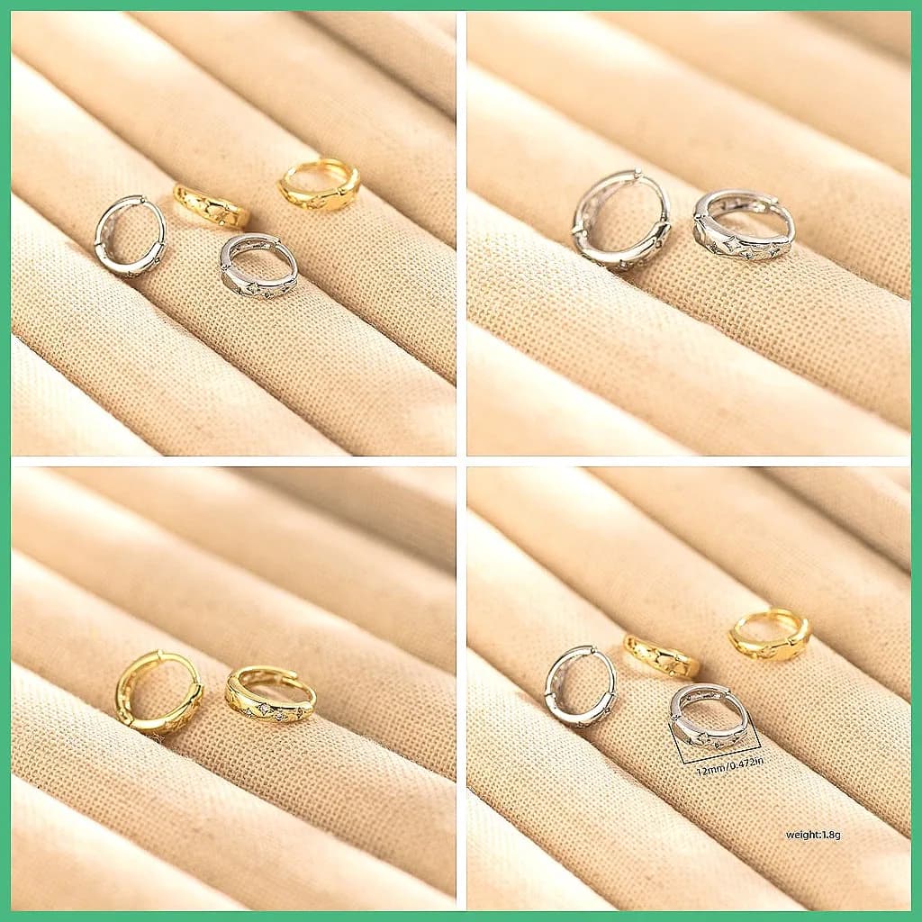 Fashion Star, Ear Cuff Light Luxury 18K Gold Plated Earrings