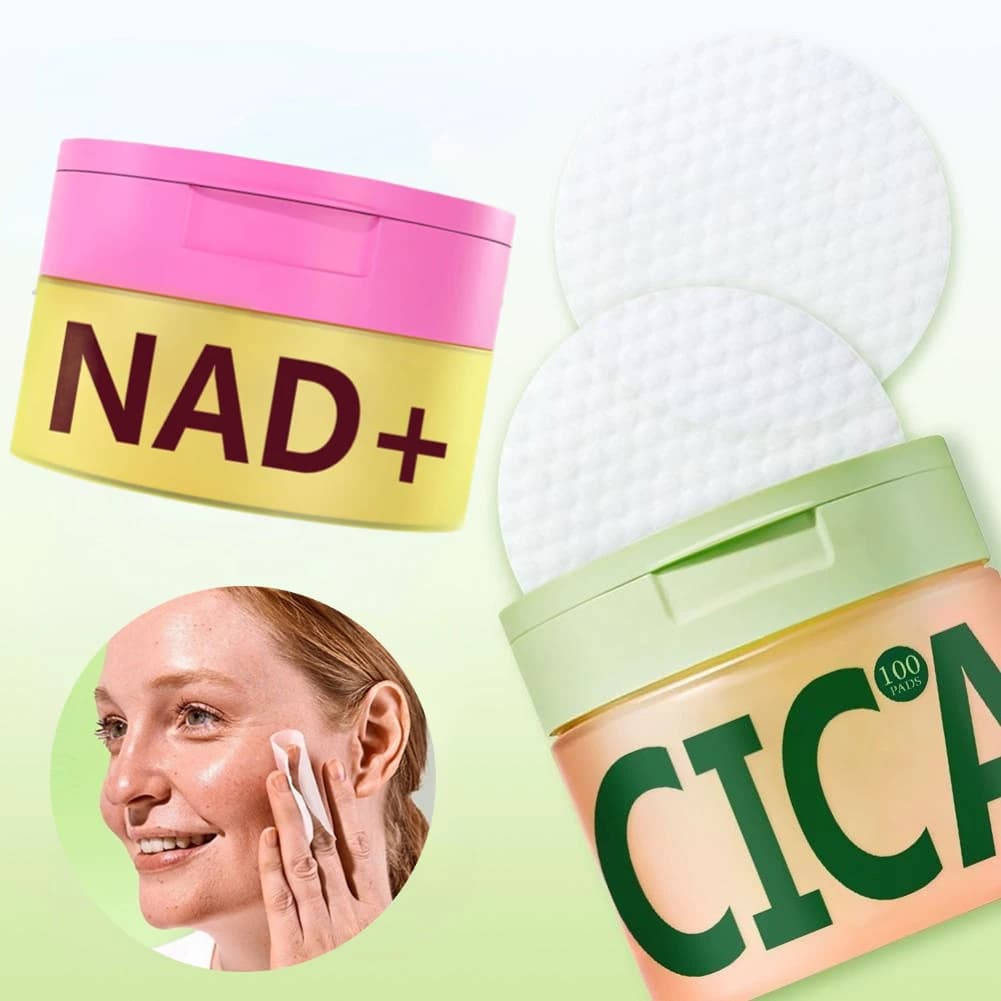 Original Skincare Set - NAD+ Cream + 100pcs Centella Asiatica Cotton Pads, Polishing, Cell Renewal, Even Skin Tone, Moisturizing
