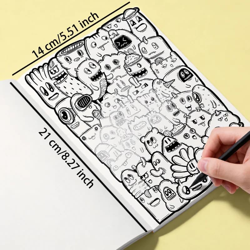 One Casual Decompression Drawing Book Fun Sketchbook 22 Clear Paper Patterns Artistic Creation Graffiti Sketchbook Gift No Pen