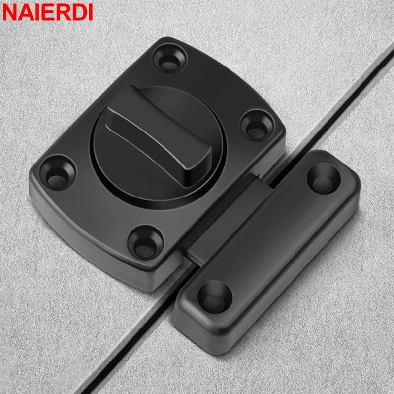 NAIERDI Serratura per armadio a doppia faccia di sicurezza Serratura per porta rotante senza chiave Chiusura per cancello Antifurto Ruota chiavistello Chiusure per armadio