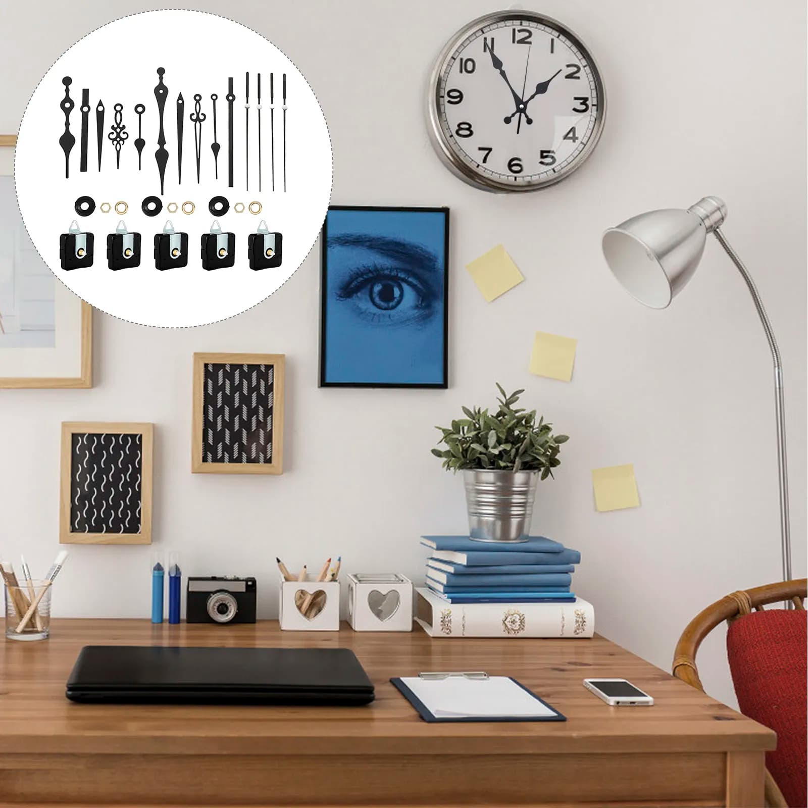 Set di 5 Eleganti Meccanismi per Orologi, Perfetti per la Riparazione e l'Assemblaggio Fai-da-Te di Orologi da Parete per Casa e Ufficio, Funzionamento Silenzioso