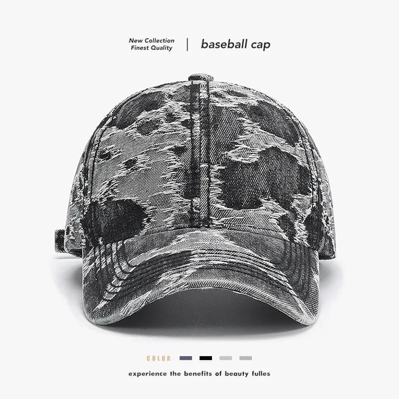 Spring and summer American-style tie-dye vintage pattern baseball cap for men and women, sun-shading