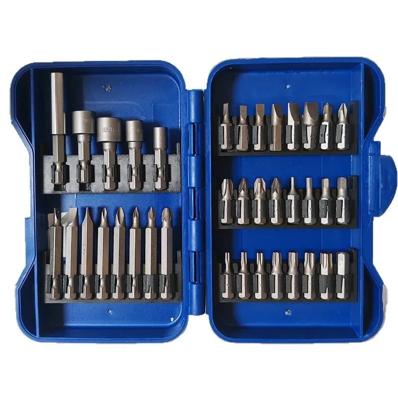 Set di 37 punte esagonali per avvitatore elettrico, set di punte per trapano, set di chiavi a bussola.