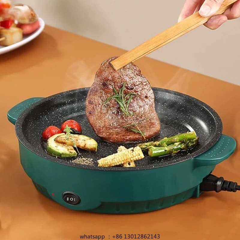 Electric MultiCooker Electric Frying Pan 220V Househould Barbecue Fried Steak Fish Omelette Frying Pan Non-stick Cooking Machine