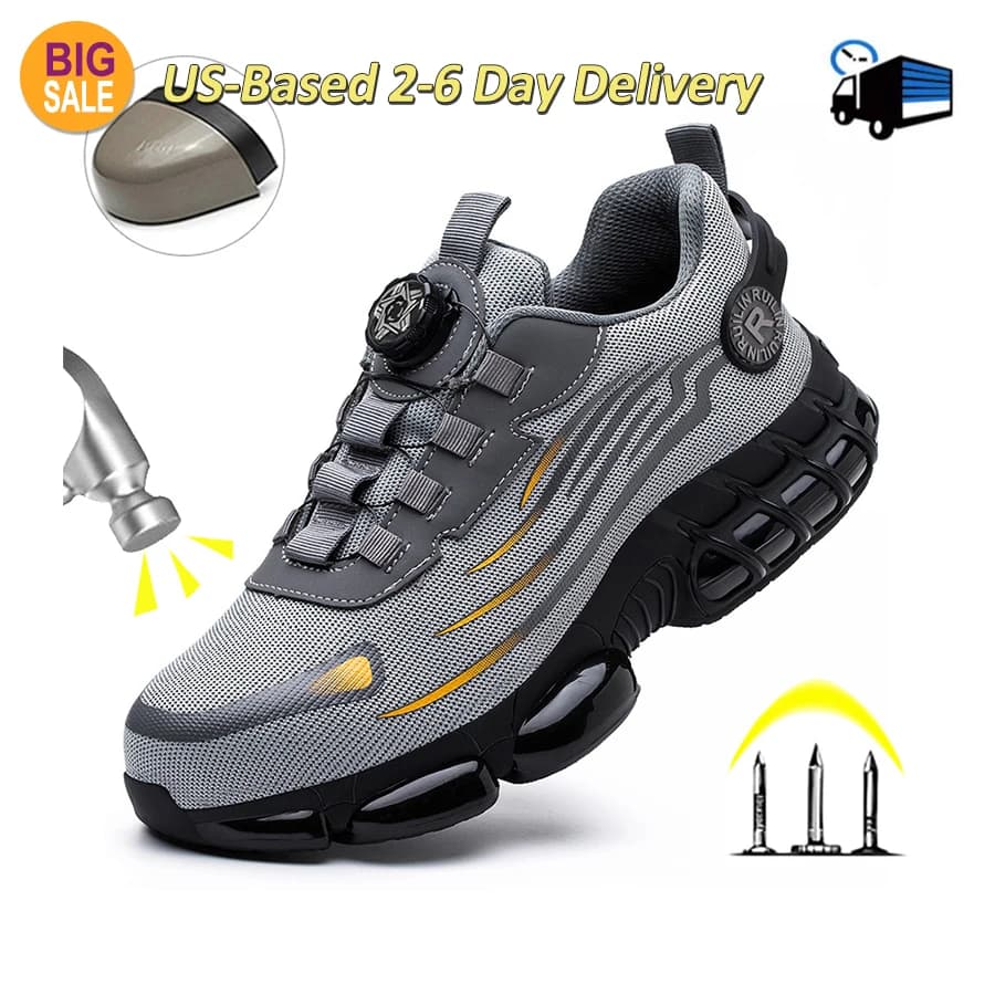 Indestructible Steel Toe Protective Safety Shoes Slip Resistant Abrasion Resistant Work Shoes Men Tough Comfortable Sneaker