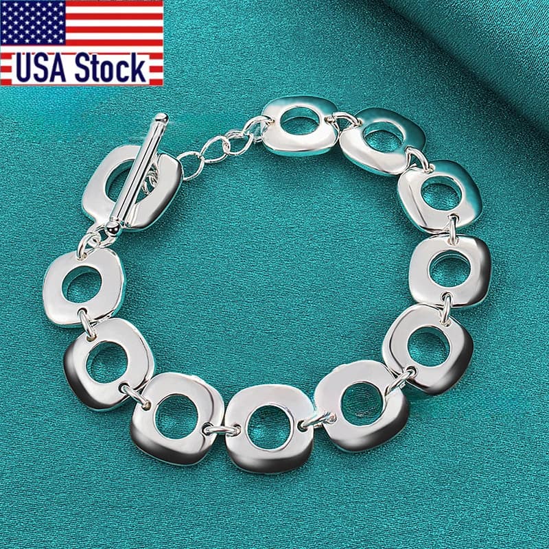 Bracciale con fibbia OT ad anello quadrato standard da 1 pezzo: gioielli eleganti e alla moda per abbigliamento casual