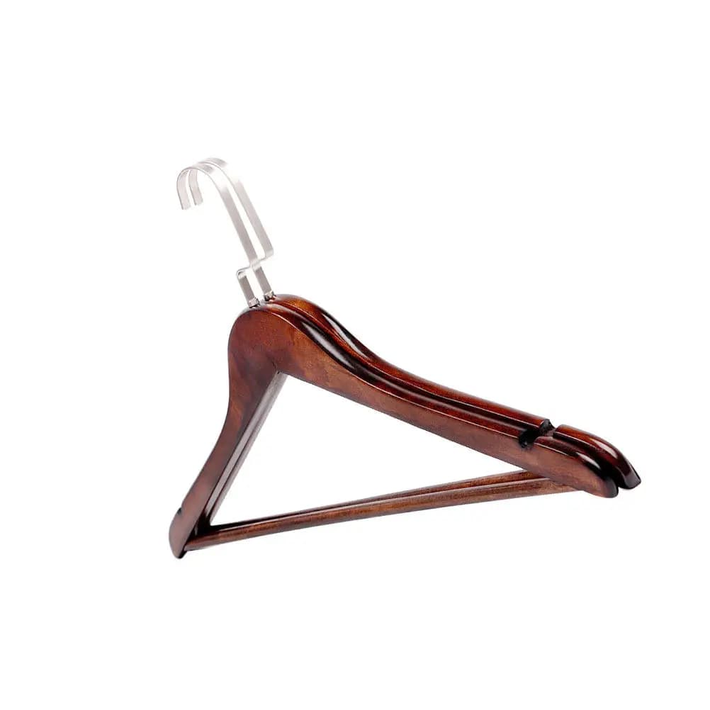 2 Pezzi Appendiabiti in Legno Massello Premium Antiscivolo con Ganci per Uso Domestico, per Asciugare Cappotti, Maglioni, Vestiti, Pantaloni e Completi