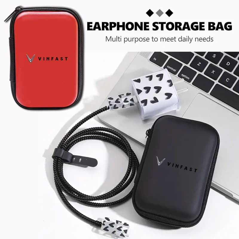 Car Portable EVA Bluetooth Earphone Cable Case Storage Bag For Vinfast HERIO LIMO VF6 VF7 VF8 VF9 LUX A VF3 VF5 VFE34