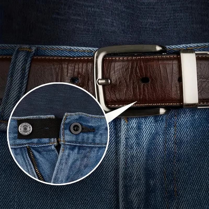 Waistband Extension Buckle Elastic Adjustable Buckles Pregnant Fat Pants Stretchable Button Solid Color Scalable Multiple Suit