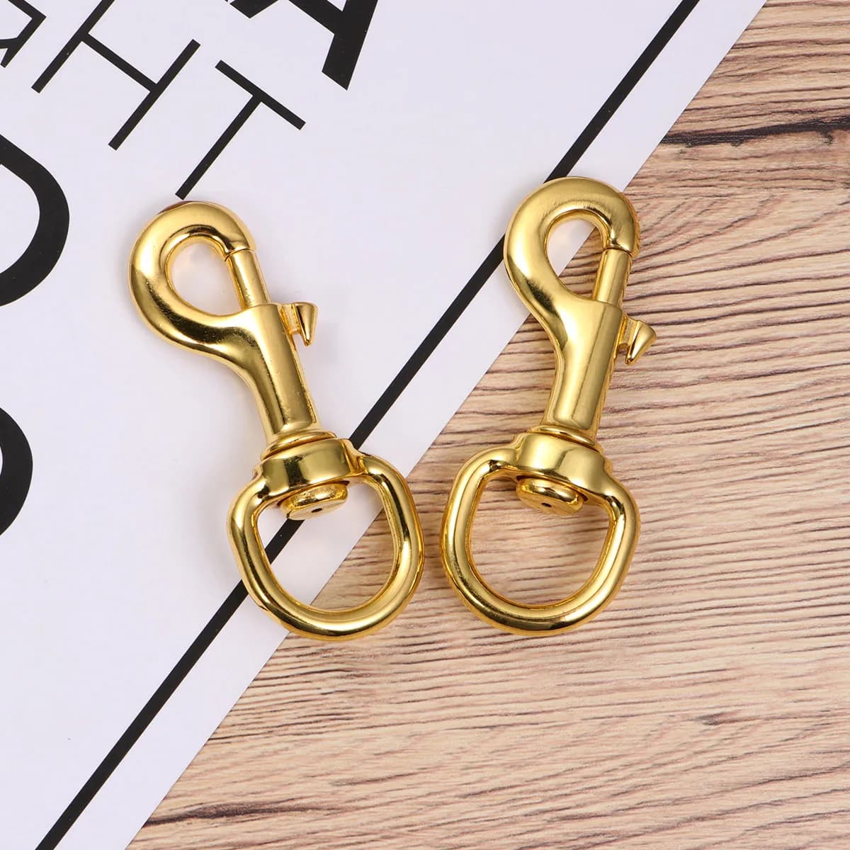 2Pcs Golden Spring Snap Hook for Pet Dog Cat Collar Leash Traction Rope 360 Swivel Joint Alloy Buckle Harness Accessories