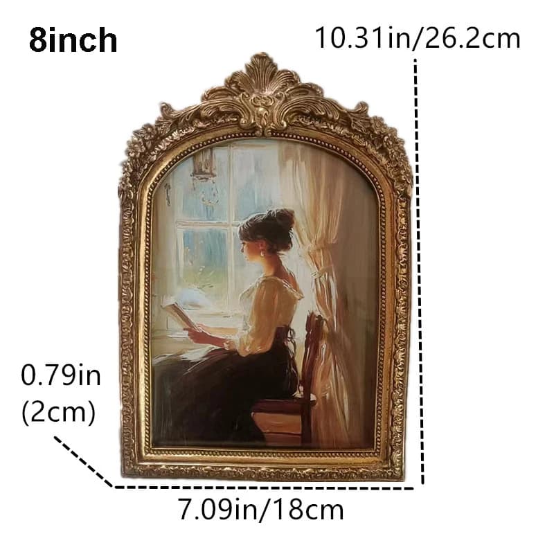 Cornici in Resina da 6/7/8 Pollici, Decorazione per la Casa, Cornice Portafoto Vintage per Soggiorno, Camera da Letto, Libreria, Scrivania, con Intagli Stile Palazzo