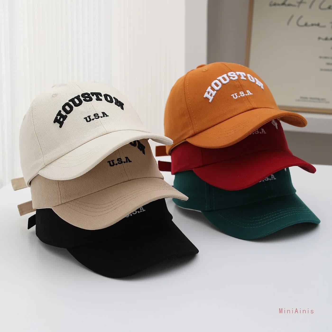 Cappellino da baseball per bambini con lettere ricamate, alla moda, con visiera parasole, tinta unita, per bambino e bambina