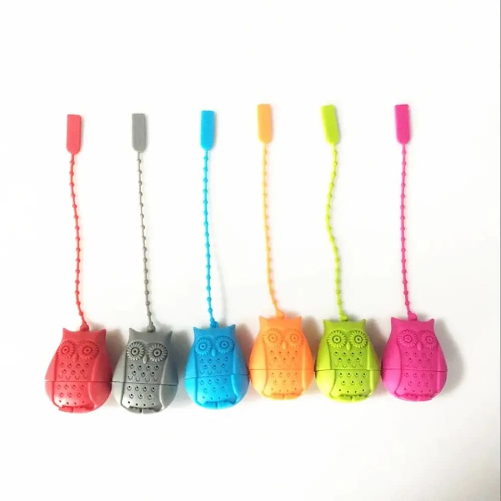 Fun Tea Bags Filter Owl Tea Strainer Creative Food Grade Silicone Loose-leaf Tea Infuser Tea Accessories Cartoon Filter Diffuser