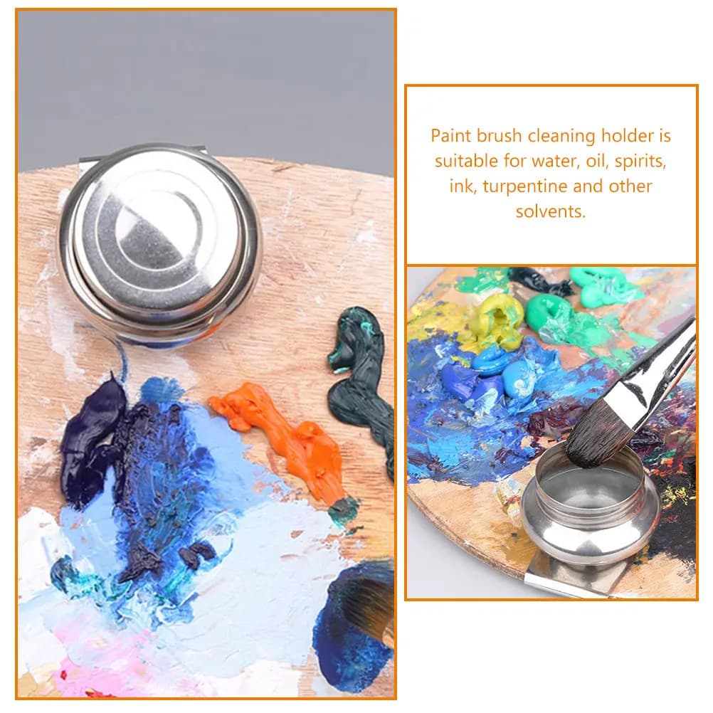 1Set Oil Paint Brush Washer For Plein Air Painting Oil Paint Duty Stainless Steel Compact Lightweight