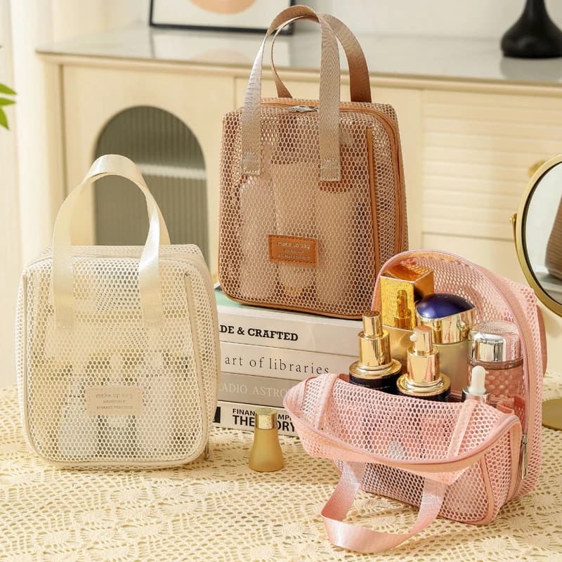 Z.Mesh Portable Travel Organizer Bag for Makeup and Toiletry, Organizer for Cosmetic Hanging and Shower Accessories