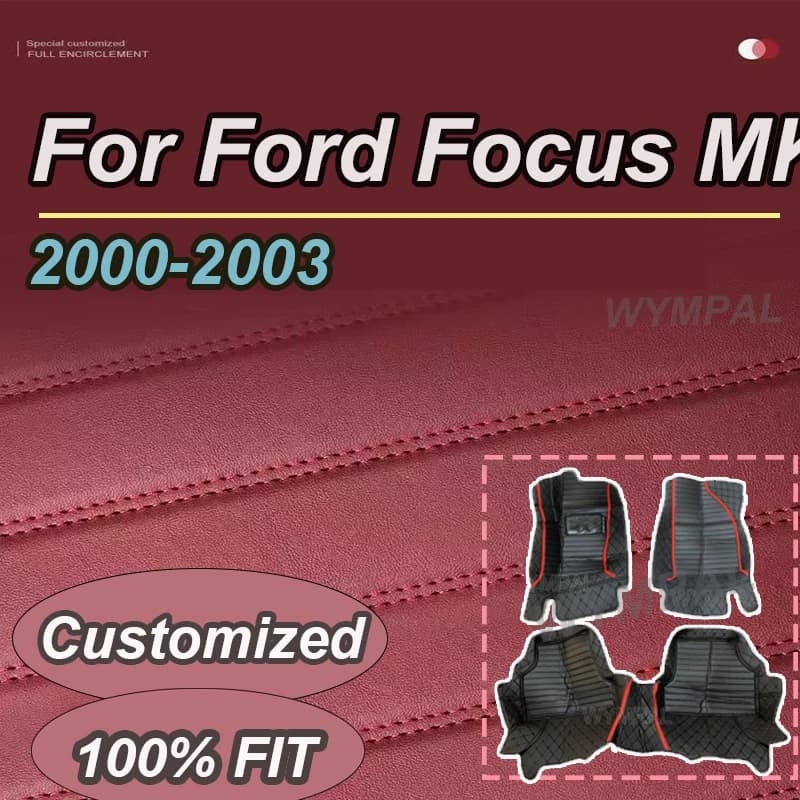 LUSSO custom car mats for Ford Focus MK1 2000 2001 2002 2003 luxury leather car