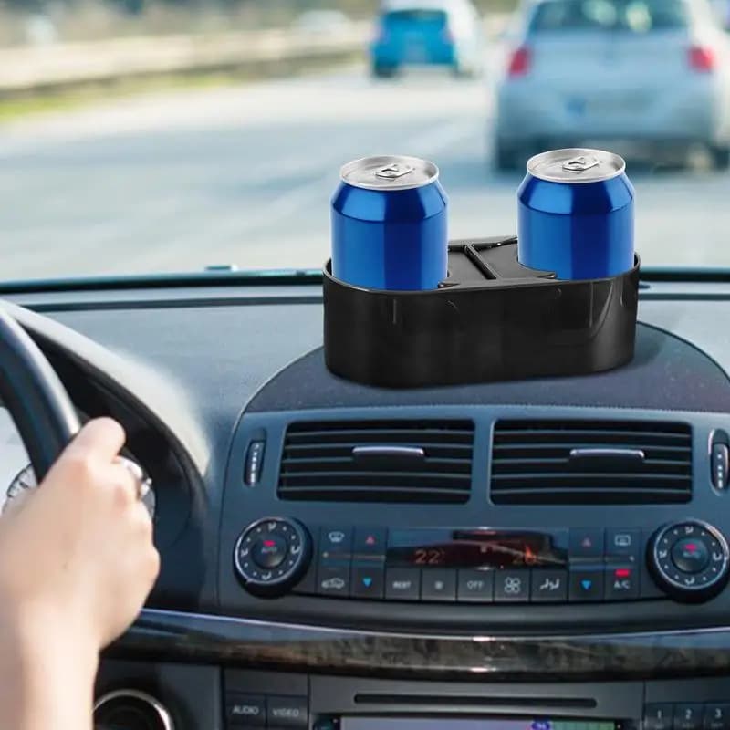 Portabicchieri per autoveicoli Portabevande doppio per auto Organizzatore per console con staffa fissa per bevande per uso quotidiano in campeggio