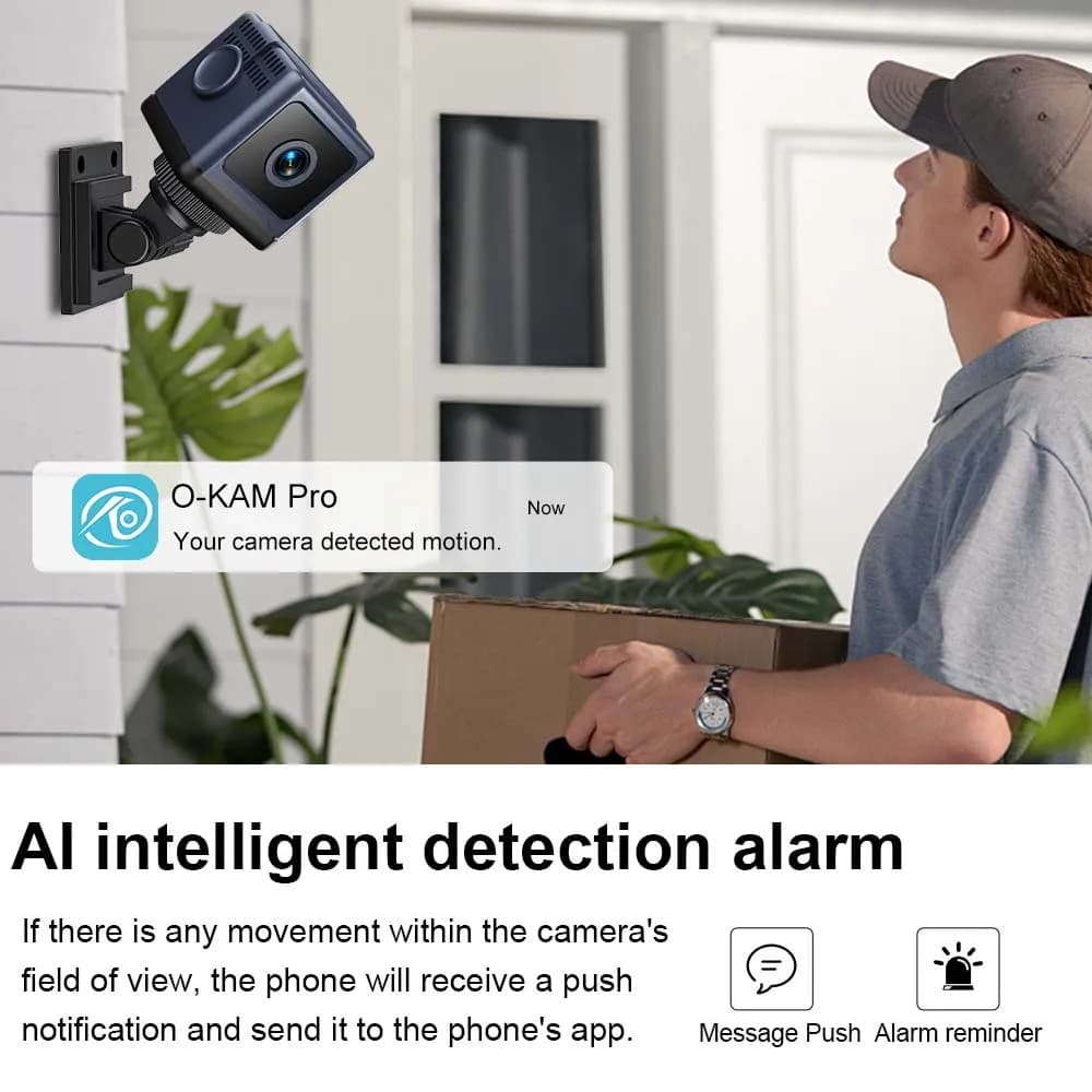 Telecamera WiFi Mini HD 1080P P2P con Batteria, Registrazione Notturna, Telecamera di Sicurezza Domestica Ricaricabile, Telecamera IP 2MP