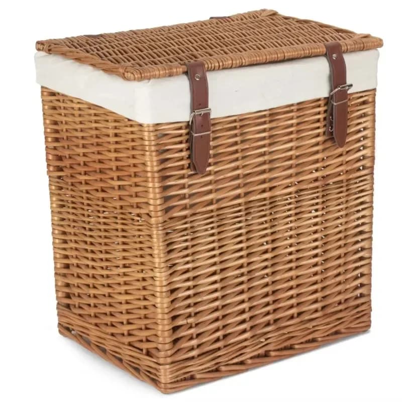Boutique Doppio cesto per la biancheria in rattan al vapore Fodera in tessuto Armadio per riporre oggetti all'aperto Cucina Borsa per alimenti multifunzionale per matrimoni