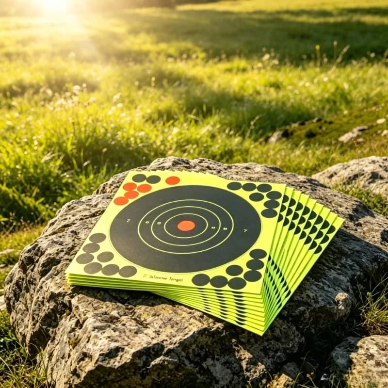 100pcs 8×8inch Self Adhesive Target Stickers, Splash Reactive Paper, Outdoor Shooting & Archery Training Target Sheets