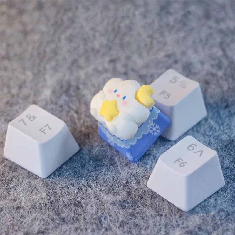 DIY Star Key Cap Bottom Backlit Key Cap MX Cross Axis Mechanical Keyboard Key Cap R4 ESC Gift Cute Cloud Key Cap
