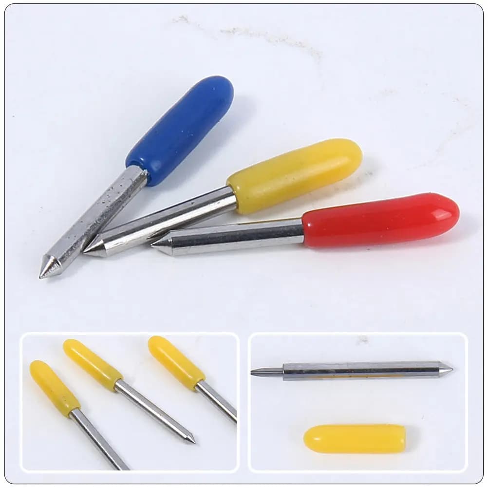 50Pcs Lettering Cutters Durable Tungsten Steel Blades for Vinyl Cutting Machine Replacement and Fabric Cutting Tool