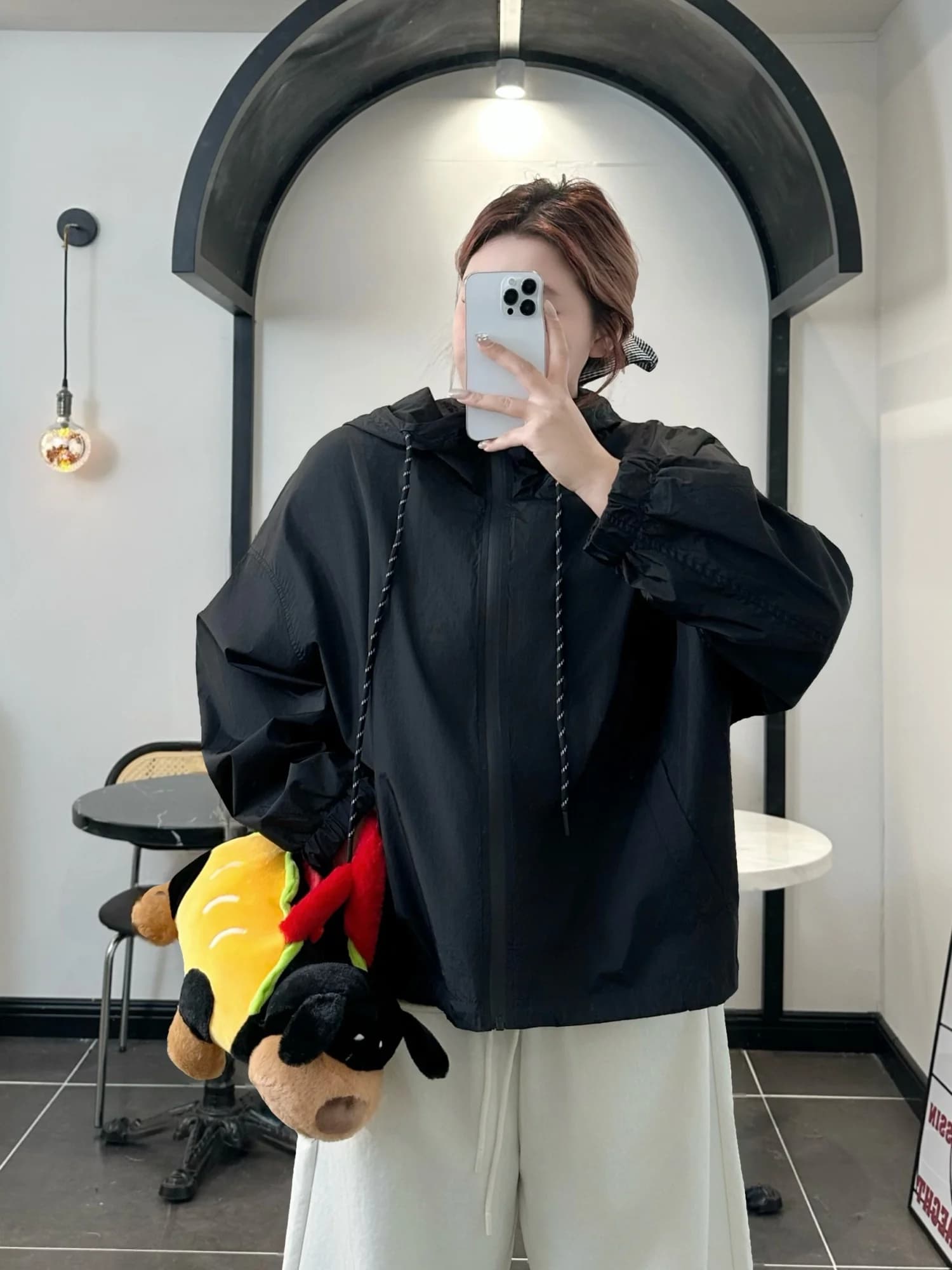 Casual Fashionable Short Hooded Jacket plus Size Women's Spring 2026 New Korean Style Regular Sleeve Length Long Sleeve